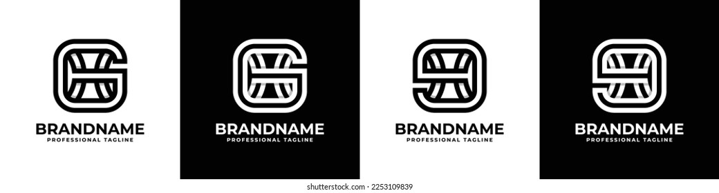 Logotipo de monograma único GH o HG, adecuado para cualquier negocio con GH o HG inicial.