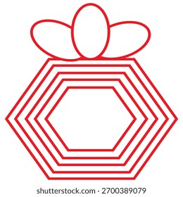 Unique gift box icon design in red