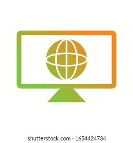 Icono único de glifo del vector de noticias global