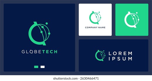 Unique globe tech logo idea