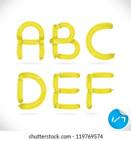 Unique Glossy Balloon Alphabet, Letters, Illustration, Sign, Icon, Symbol for Baby, Family, Education