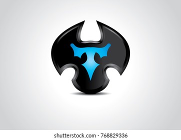 unique glowing initial T isolated on shield 3D