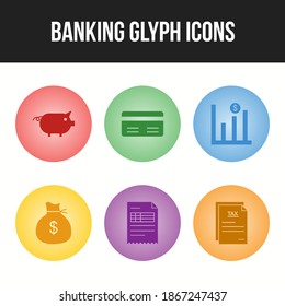Unique Glyph vecor icon set of Banking icons