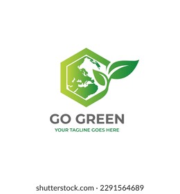 Unique Go Green Logo Design Vector Graphic