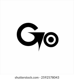 Unique "Go" word design with airplane concept.