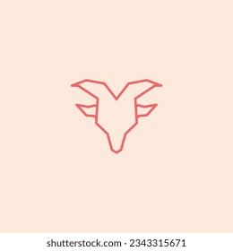 Unique goat logo head. Editable Resizable Vector EPS 10