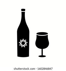 Unique Goblet And Wine Vector Glyph Icon