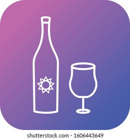 Unique Goblet And Wine Vector Glyph Icon