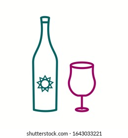 Unique Goblet And Wine Vector Glyph Icon