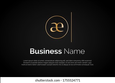 Einzigartige Gold AE für das Logo für den Anfangsbuchstaben für Ihr Unternehmen, Ihr Unternehmen, Ihre Vereinigung. Vorlage für Alphabet-Logos einsatzbereit, modernes erstes Logo