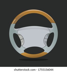 Unique Golden Color Steering Wheel Illustration Design