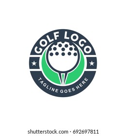 Unique golf logo with minimalist shapes and colors