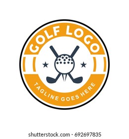 Unique golf logo with minimalist shapes and colors