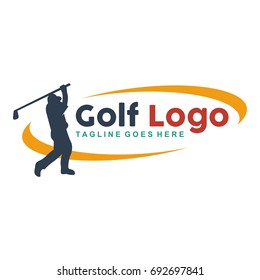 Unique golf logo with minimalist shapes and colors