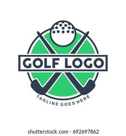 Unique golf logo with minimalist shapes and colors
