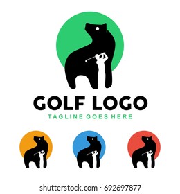 Unique golf logo with minimalist shapes and colors