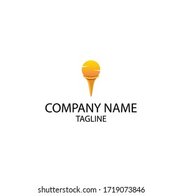 Unique golf logo with sunset design elements. Can be used for icons.