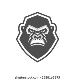 Unique Gorilla logo with a combination of black and white, intended for brand, product and clothing designs