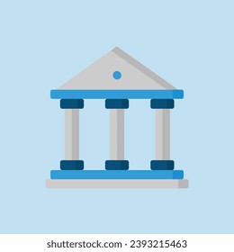 Unique government building sticker vector ready for print out and any print needs, yellow, gold, blue