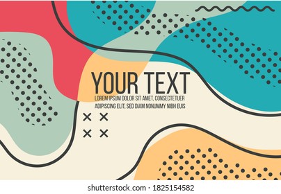 Unique gradient background,shapes and geometric elements in memphis style.Abstract design cards perfect for prints,flyers,banners,invitations,special offer and more