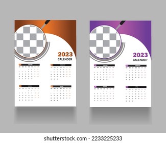 unique and gradient calendar template design
