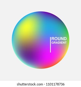 Unique gradient mesh orbs with mixed colors. Flowing sphere with wave or dynamic blur effect. Round gradient. Vector illustration EPS 10.