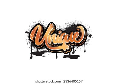 unique graffiti lettering typography art illustration