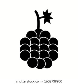 Unique Grapes Vector Glyph Icon