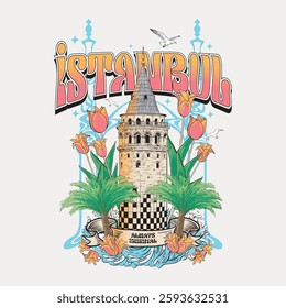 İstanbul unique graphic tee print design