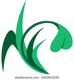 Unique grass plant image in vector