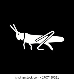 Icono de vector de glifo de saltamontes único