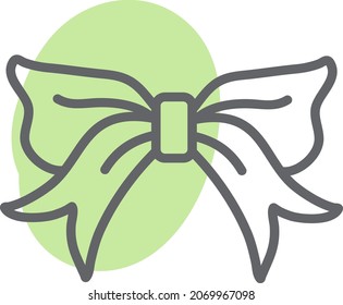 Unique green bow, illustration, vector, on a white background.