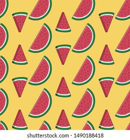 Unique Green and Fresh Watermelon Irregular Seamless Pattern. Unique and Trendy seamless pattern background for your unique design.