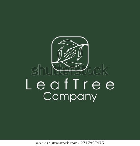 Unique Green Leaf Logo Reflecting Purity And Life