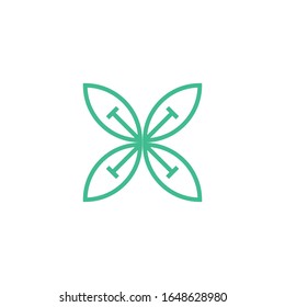 Unique Green Leaf Vector Design