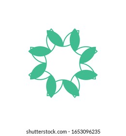 Diseño exclusivo de vectores de hojas verdes. Diseño de vectores de Mandala exótico