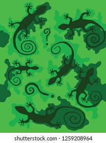 Unique green lizard camo design-vector