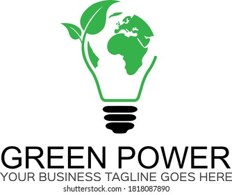 unique green power logo design.