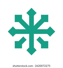 Unique Green Star Symbol with Abstract Geometric Arms