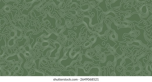 Padrão topográfico verde exclusivo apresentando contornos e elevações em design abstrato