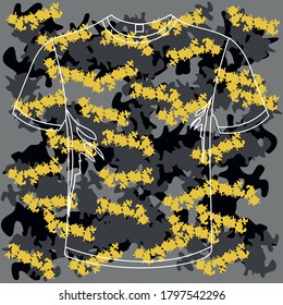 Patrón de camuflaje amarillo gris único textil