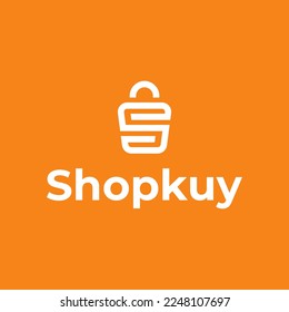 Unique a Grocery Bag Logo Design with Initial Letter S