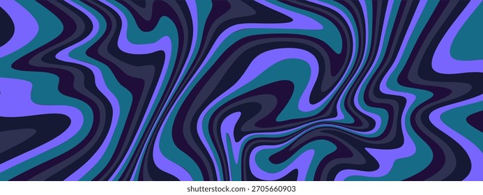Unique groovy background with swirling lines in cool blue and purple tones for eye catching modern designs and creative projects, perfect for digital art