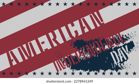 unique grunge design of american flag red and blue and white stars to commemorate american independence day celebration