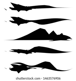 Unique grungy / textured horizontal design element. Set of various versions