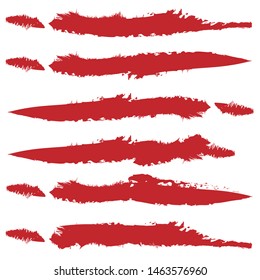 Unique grungy / textured horizontal design element. Set of various versions