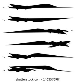 Unique grungy / textured horizontal design element. Set of various versions