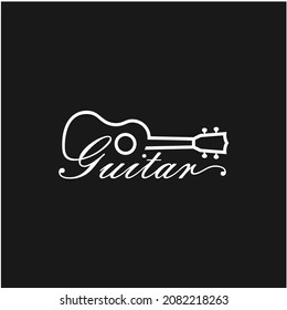 unique guitar instrument design logo text guitar