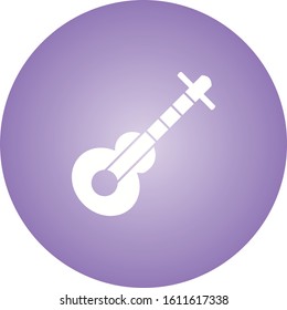 Unique Guitar Vector Glyph Icon