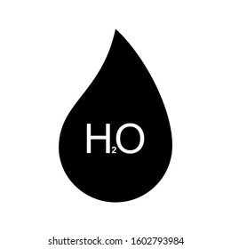 Unique H2O Vector Glyph Icon
